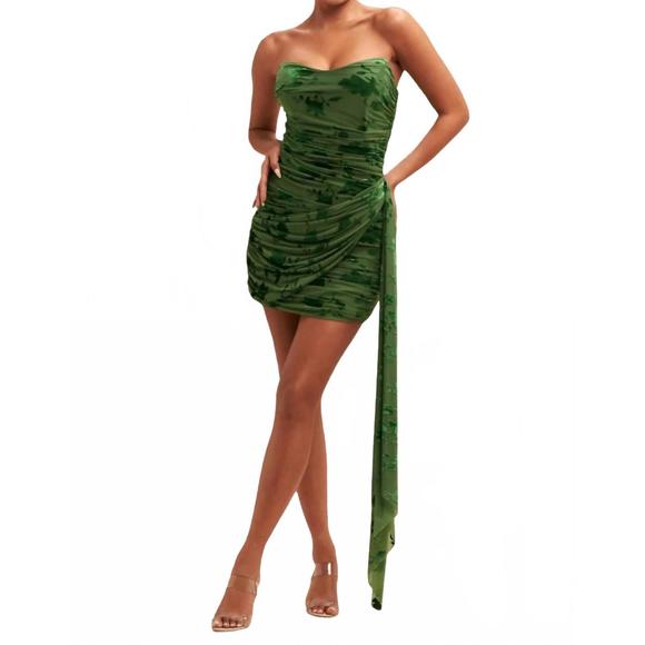 LUXXEL Dresses & Skirts - NEW LUXXEL velvet burnout dress in green